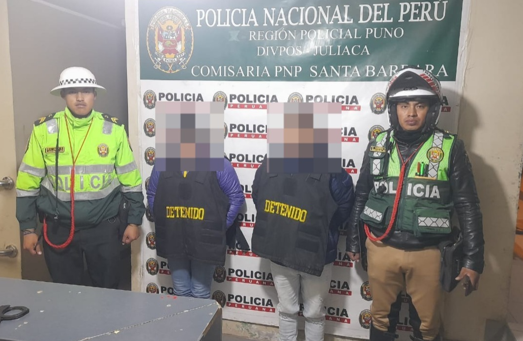 Juliaca | PNP frustra intento de hurto de celular y detiene a dos implicados
