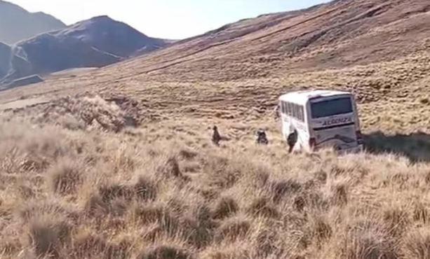 Carabaya | Bus se despista en la ruta Macusani – Ajoyani sin dejar heridos de gravedad