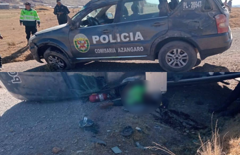 Azángaro | Policía pierde la vida tras despiste de patrullero en sector Patarani