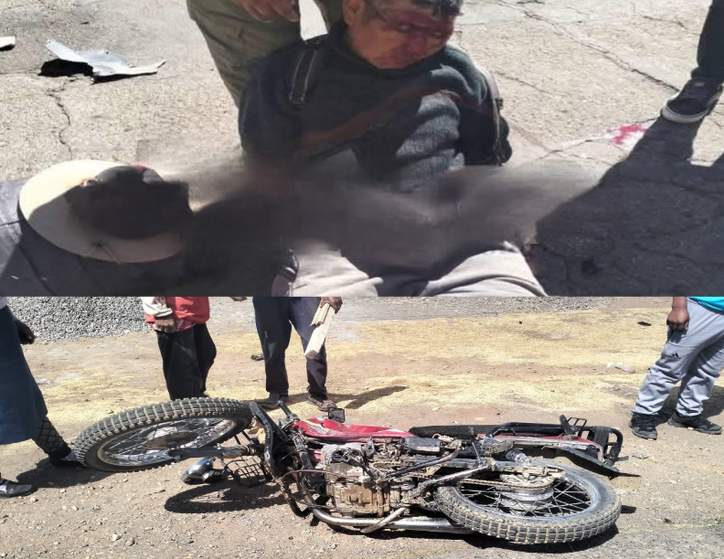 Azángaro | Accidente entre moto y camioneta deja un herido grave en Mataro Chico