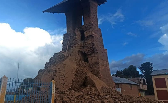 Azángaro | Inician reconstrucción de torres del templo San Agustín en Samán con apoyo comunitario